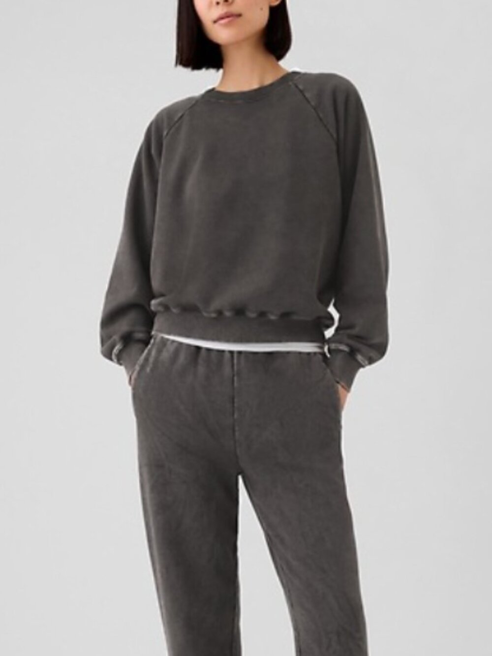 GAP Women XS VintageSoft Raglan Cotton Brown Crewneck Sweatshirt